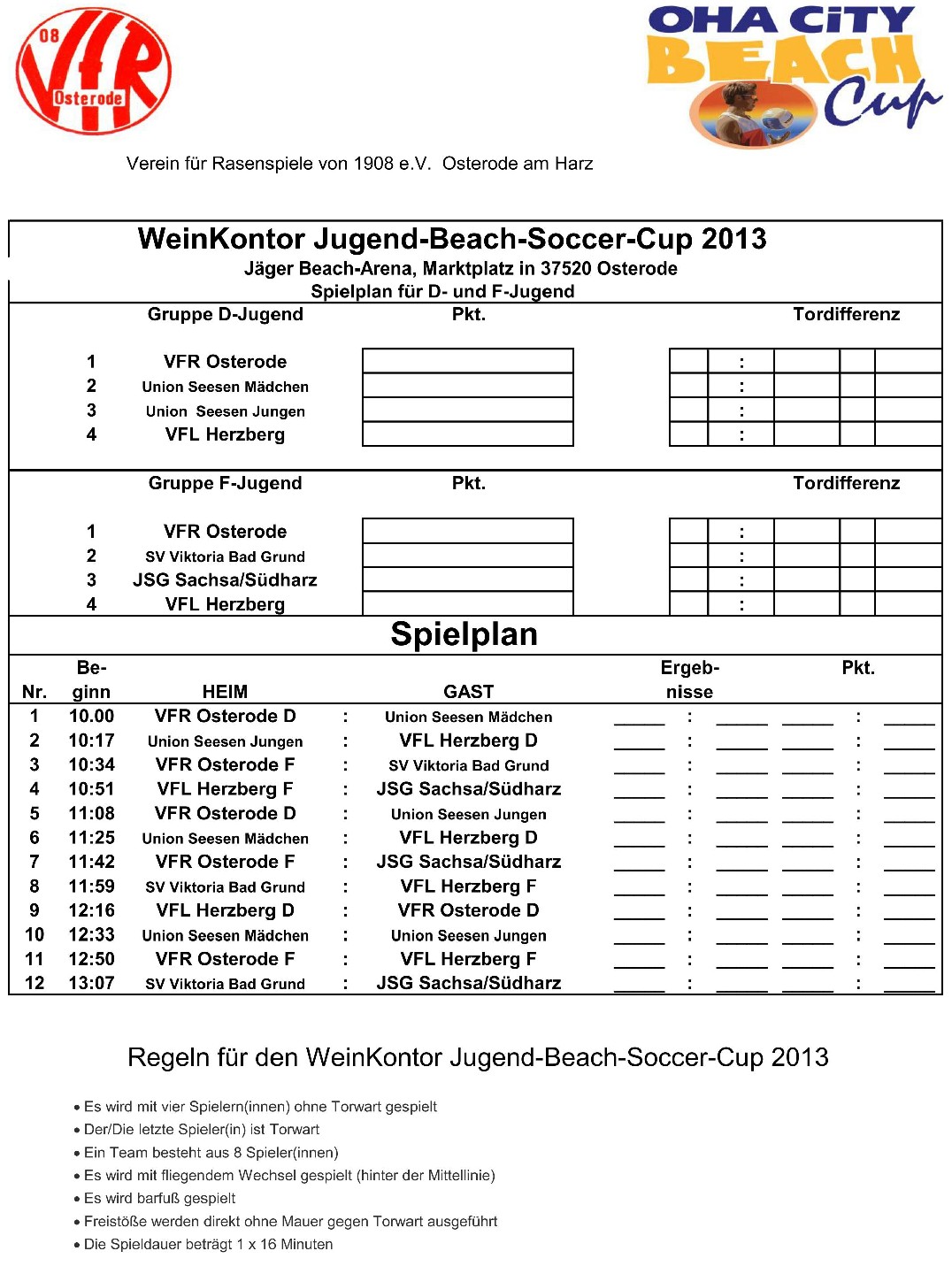 Beach-Soccer Turnier des VfR Osterode