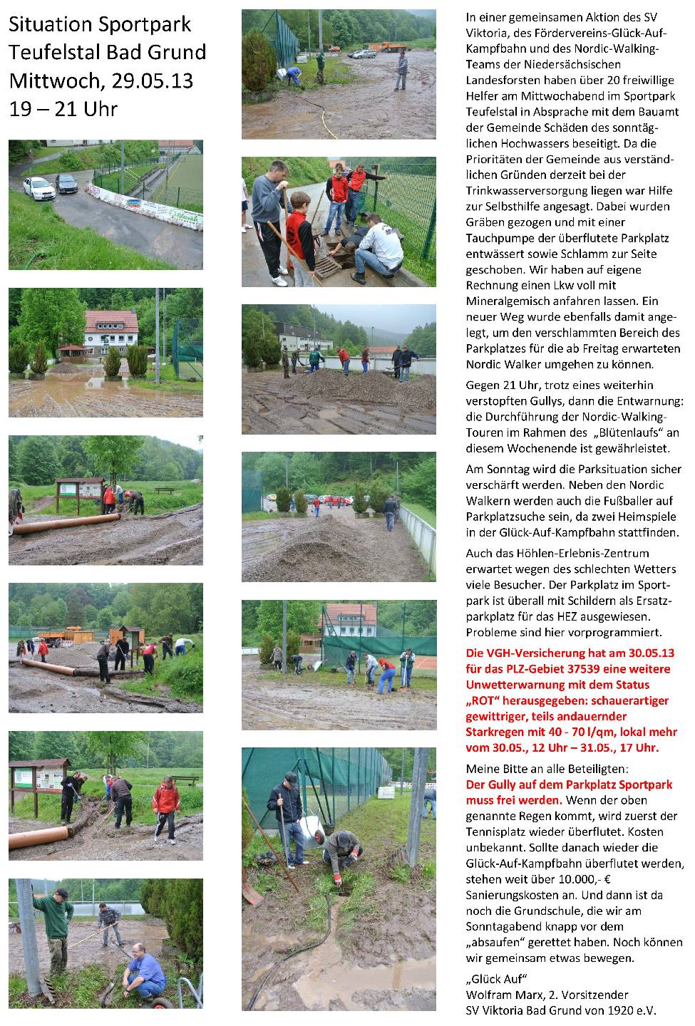 Arbeitseinsatz im Sportpark Teufelstal